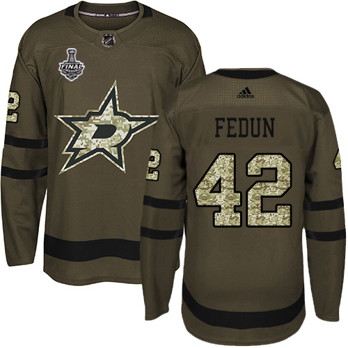 Adidas Men Dallas Stars #42 Taylor Fedun Green Salute to Service 2020 Stanley Cup Final Stitched NHL Jersey->dallas stars->NHL Jersey